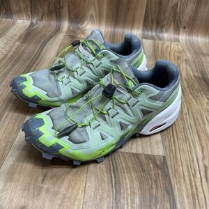 Salomon Speedcross 6 Trail Running Shoes Gray Green Women's Size 7.5